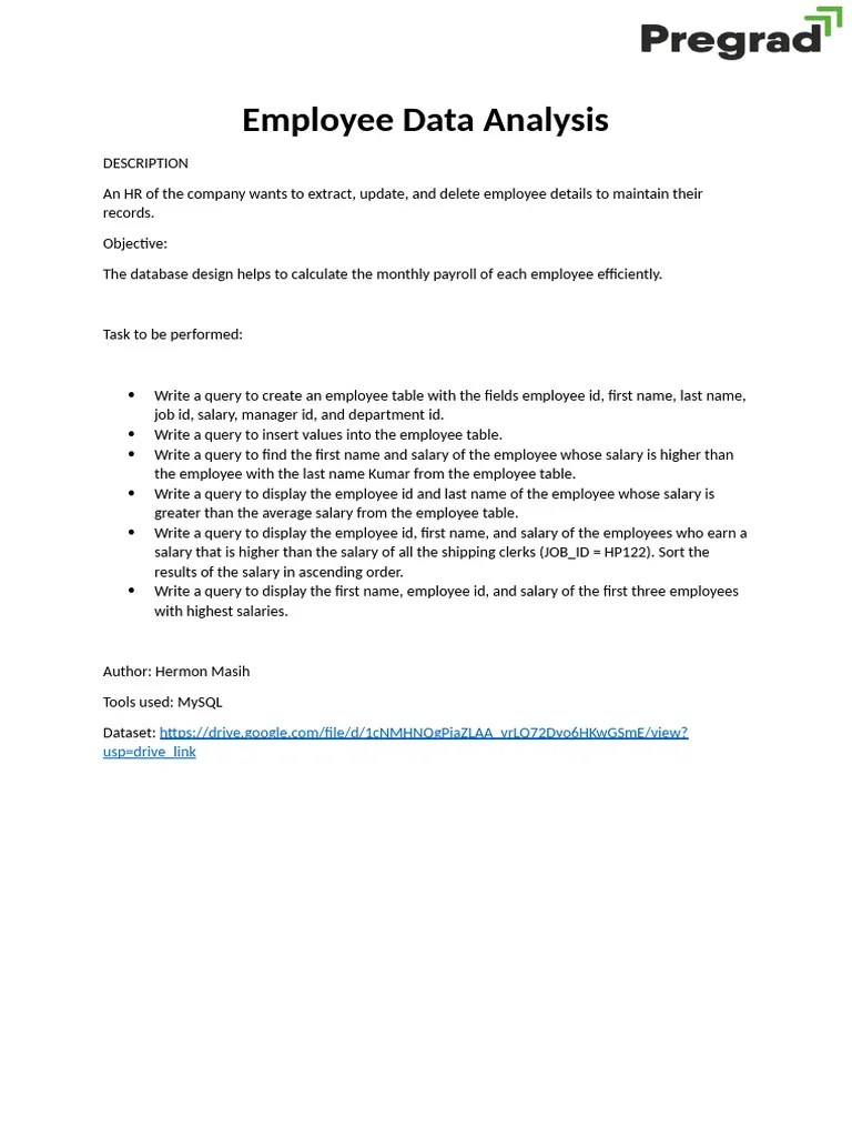 Project 8 - Employee Data Analysis(SQL) | PDF