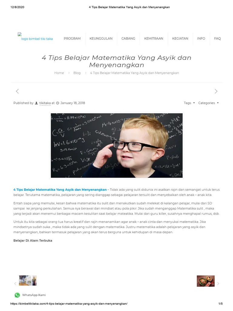 4 Tips Belajar Matematika Yang Asyik Dan Menyenangkan | PDF