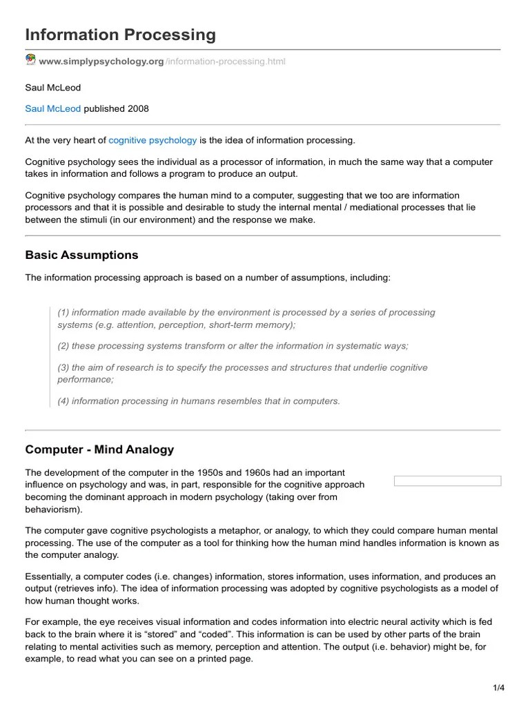 Cognitive Approach Reading | PDF | Attention | Cognition