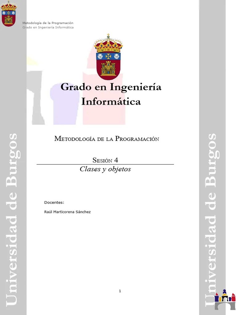 Sesion 04. Clases Y Objetos | PDF | Objeto (informática) | Constructor (Programación Orientada A ...