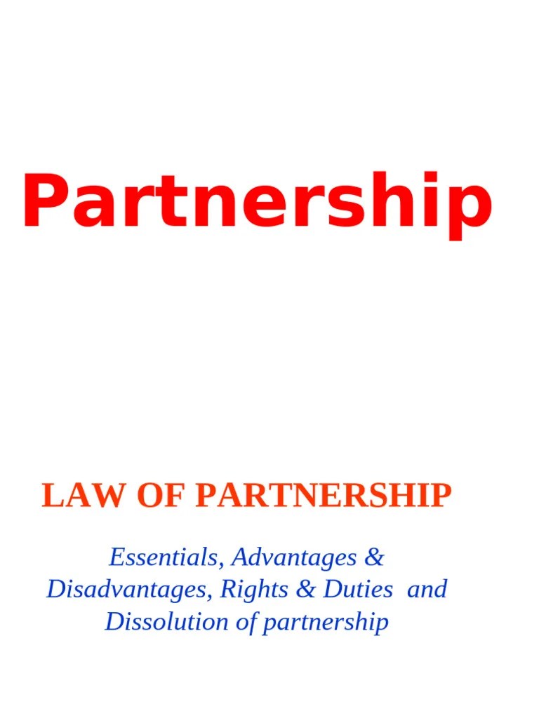 Law Of Partnership | PDF | Partnership | Private Law