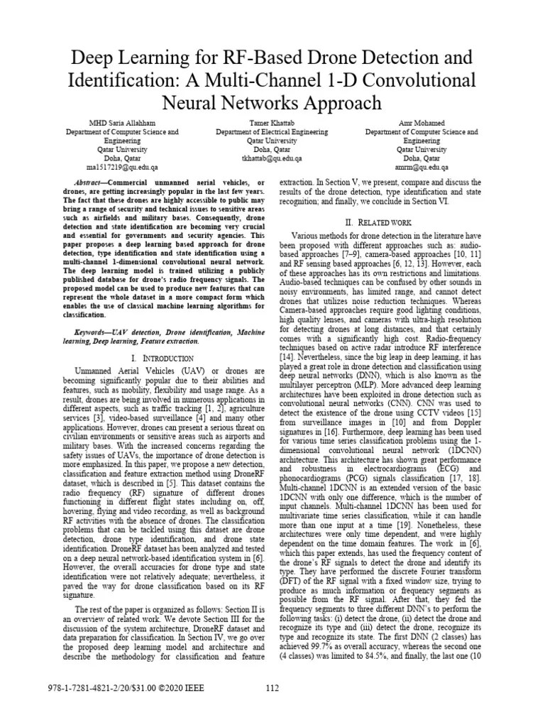 Deep Learning For Drone RF Detection | PDF | Deep Learning | Unmanned ...