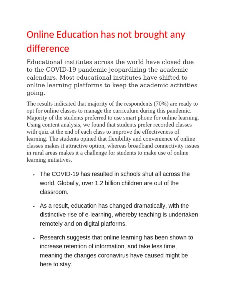 Online Education | PDF | Educational Technology | Distance Education