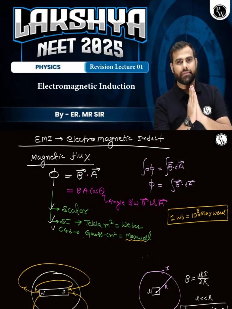 Electromagnetic Induction (Revision 01) - Class Notes PDF | PDF