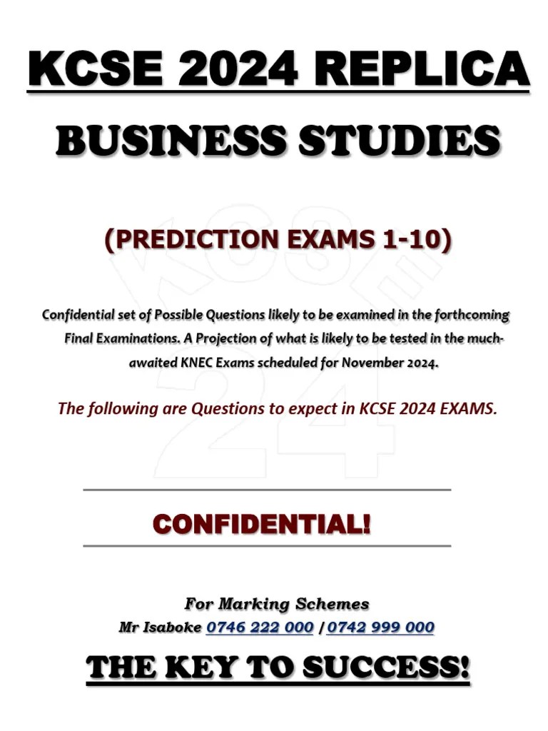 Kcse 2024 Business Studies Replica. | PDF | Banks | Demand
