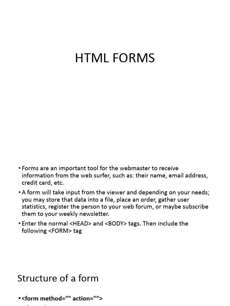 HTML Forms | PDF | World Wide Web | Internet & Web