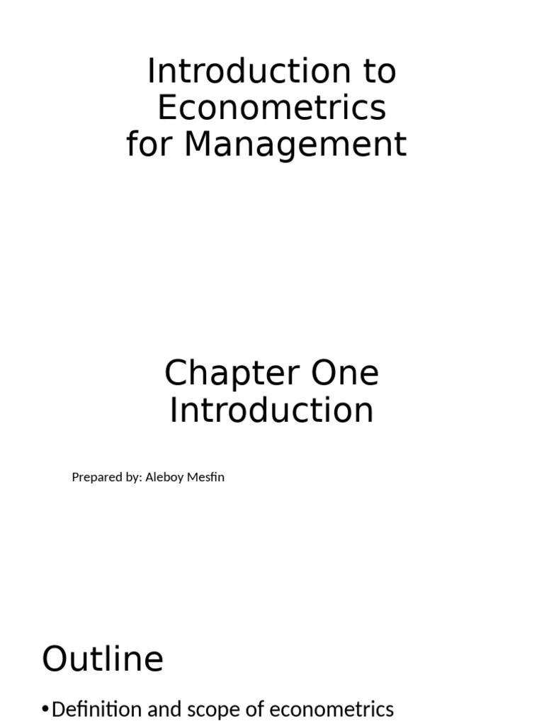 Econometrics - Chapter One | PDF | Econometrics | Statistics