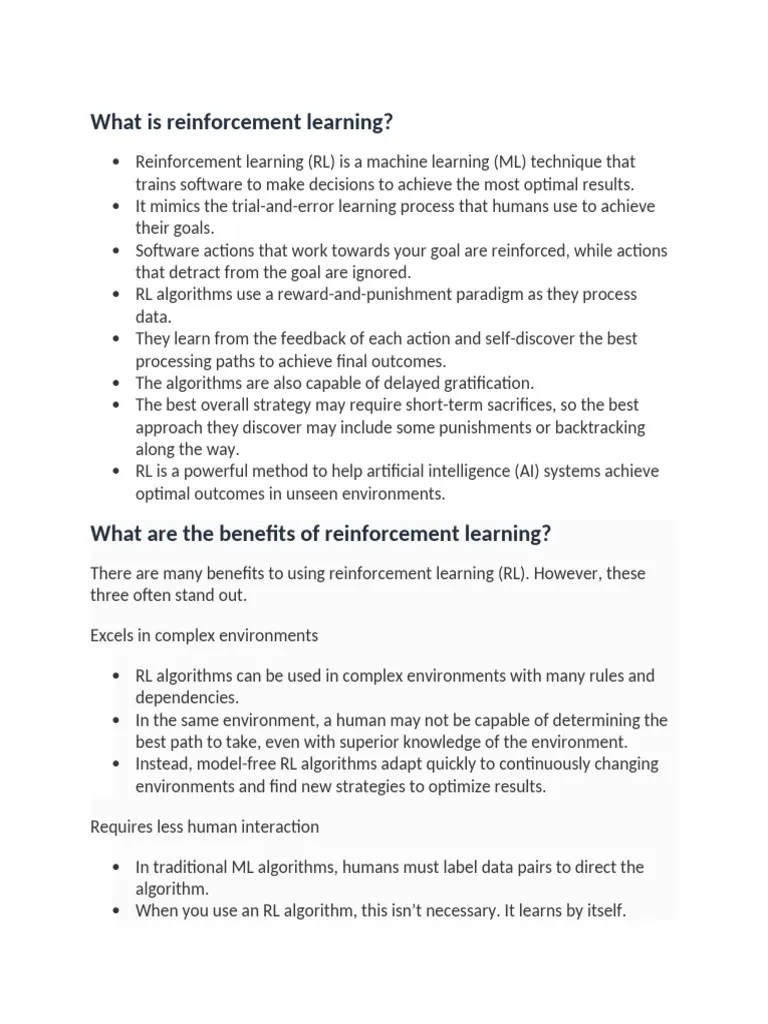 UNIT V Reinforcement Learning | PDF | Machine Learning | Reinforcement