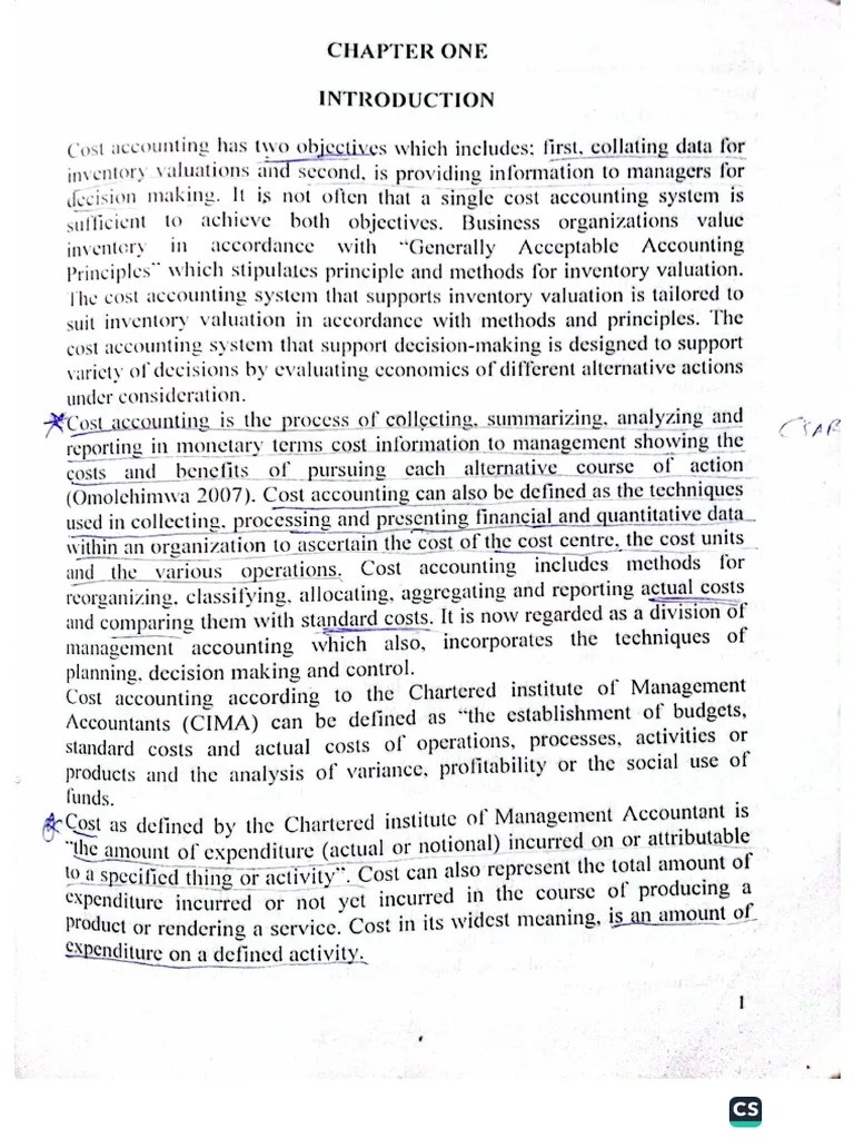 Introduction To Cost Accounting | PDF