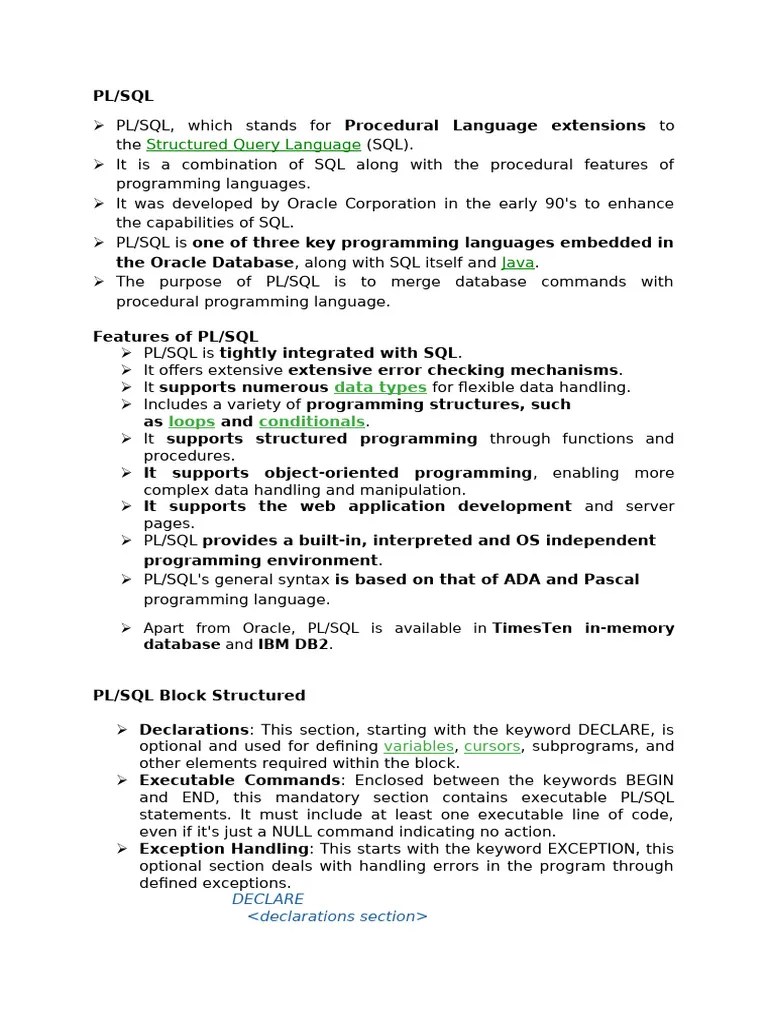 PLSQL | PDF | Pl/Sql | Sql
