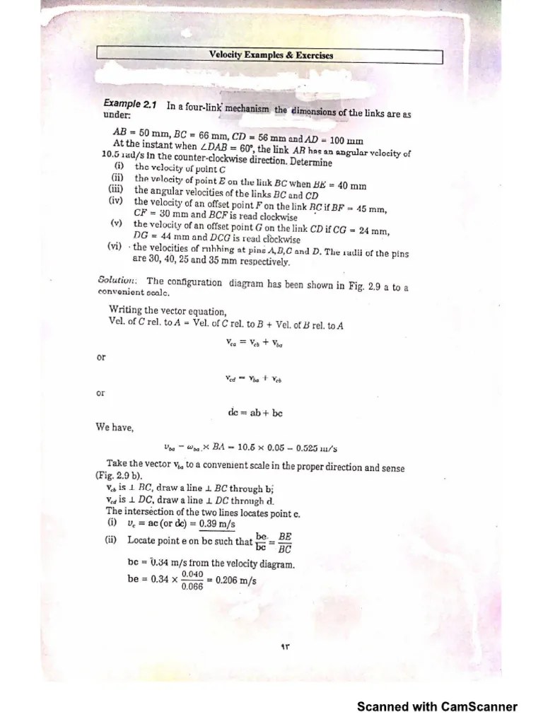 Velocity Diagram Examples | PDF