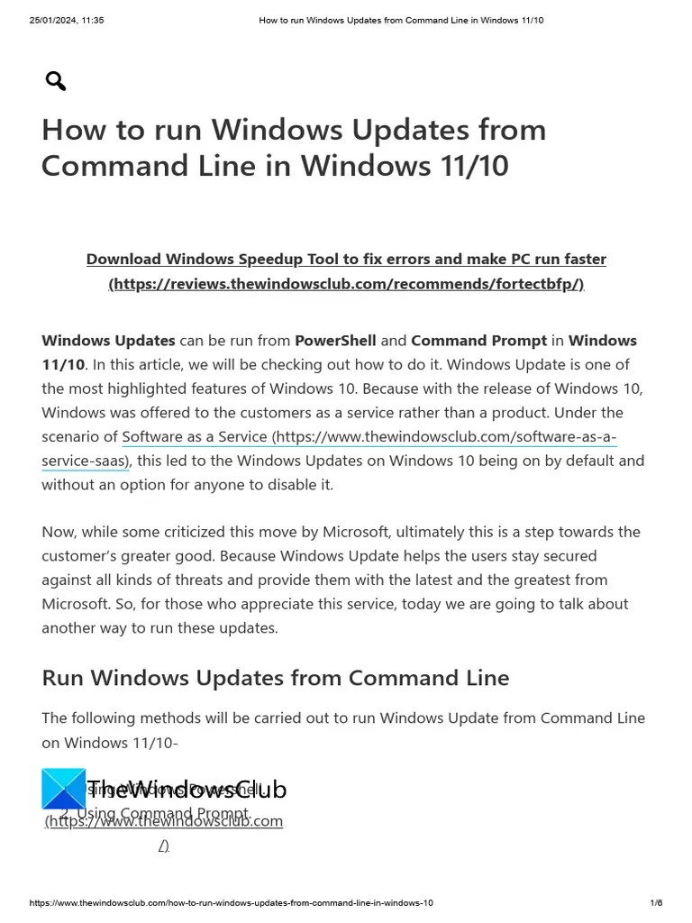 How To Run Windows Updates From Command Line In Windows 11 - 10 | PDF | Microsoft Windows ...