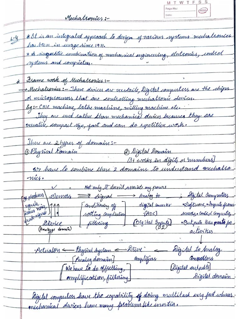 Mechatronics Notes | PDF