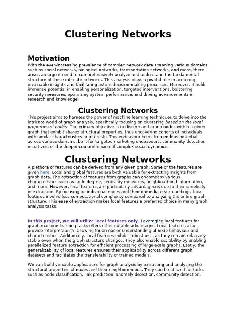 Clustering Networks | PDF | Cluster Analysis | Data