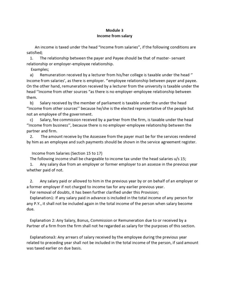 Income Tax Notes | PDF | Salary | Tax Deduction