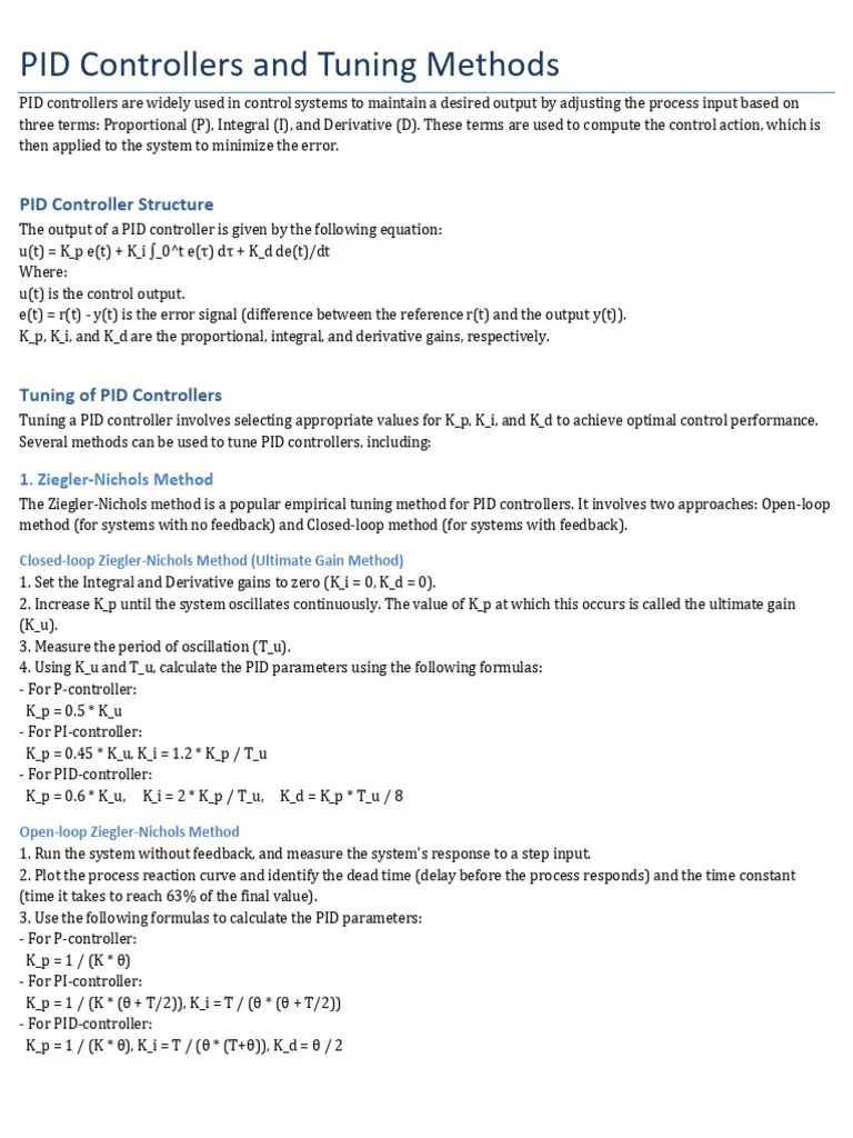 PID_Controllers_and_Tuning_Methods (1) | PDF | Control Theory ...