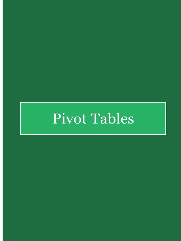 Pivot Table ??‍? | PDF