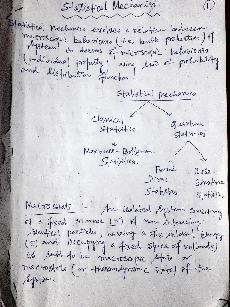 STATISTICAL MECHANICS | PDF | Elementary Particle | Spin (Physics)