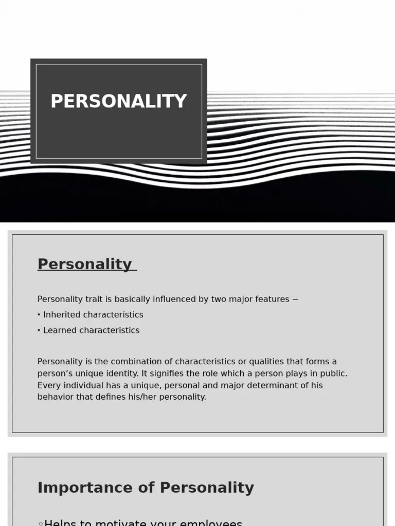 2.1 Personality OB | PDF | Behavioural Sciences | Social Psychology