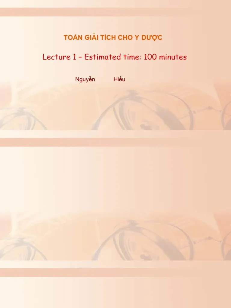 MTH 135 - Toan Giai Tich Cho Y-Duoc - 2020S - Lecture Slides - 1-1 | PDF | Trigonometric ...