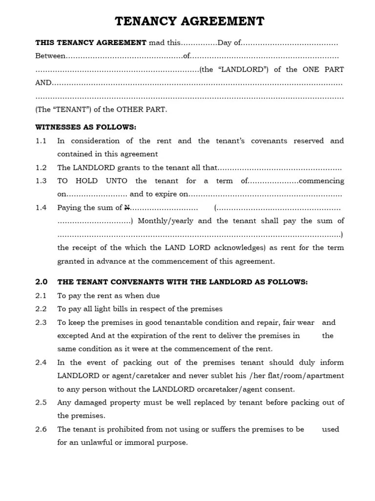 Tenancy | PDF | Leasehold Estate | Landlord
