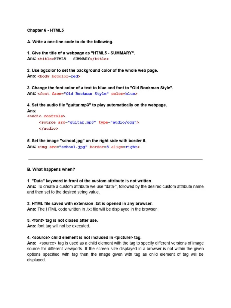 CS - HTML5 | PDF | Html Element | Html