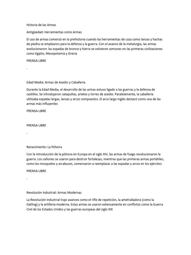Historia De Las Armas | PDF