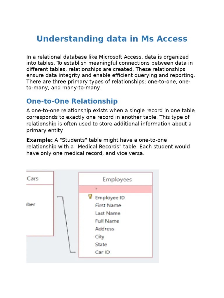 Understanding Data In Ms Access | PDF