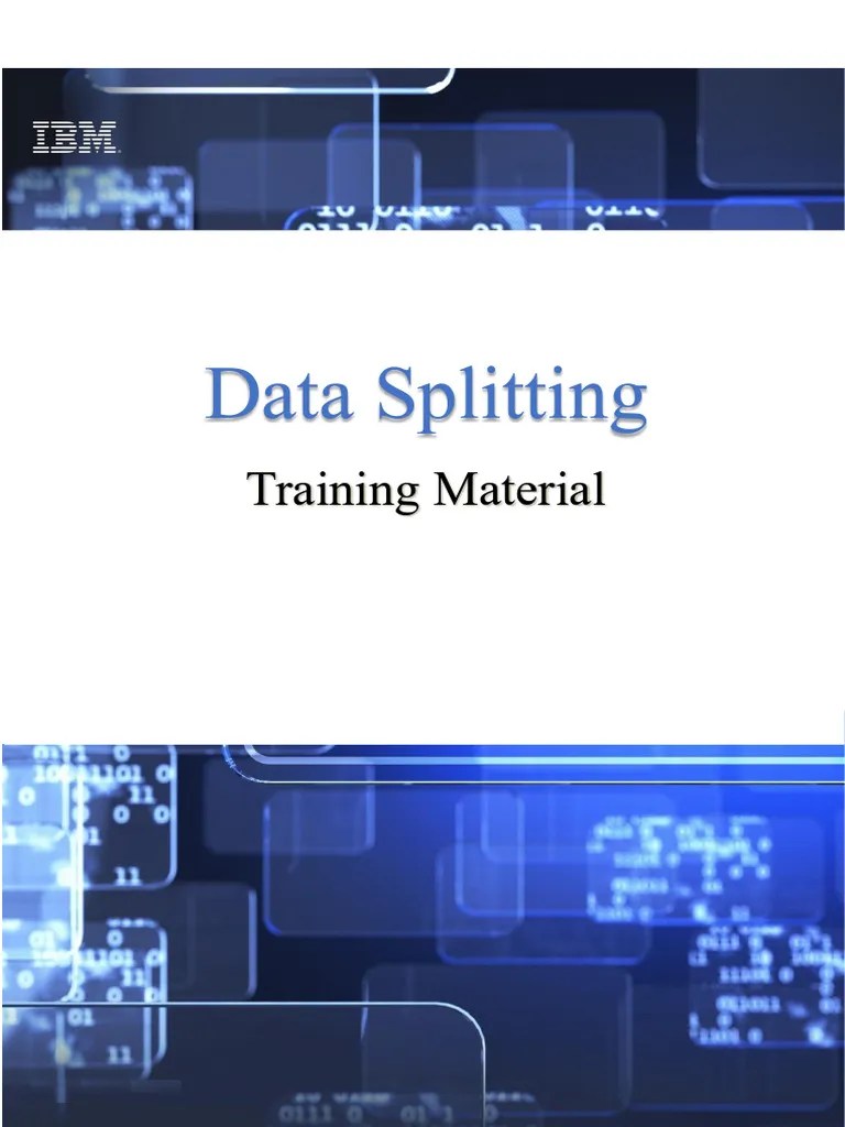 Data Splitting-Training Material | PDF | Cross Validation (Statistics ...