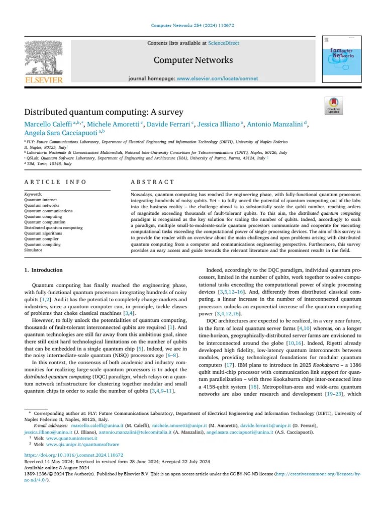 Distributed Quantum Computing A Survey | PDF | Quantum Computing ...