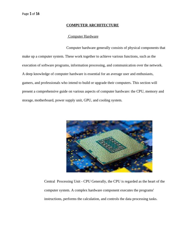 COMPUTER ARCHITECTURE | PDF | Solid State Drive | Central Processing Unit