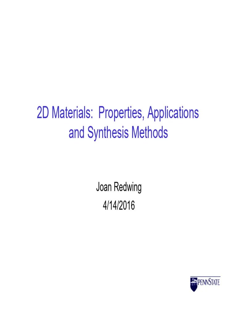 2D Materials - Properties, Applications | PDF | Graphene | Solid State Engineering