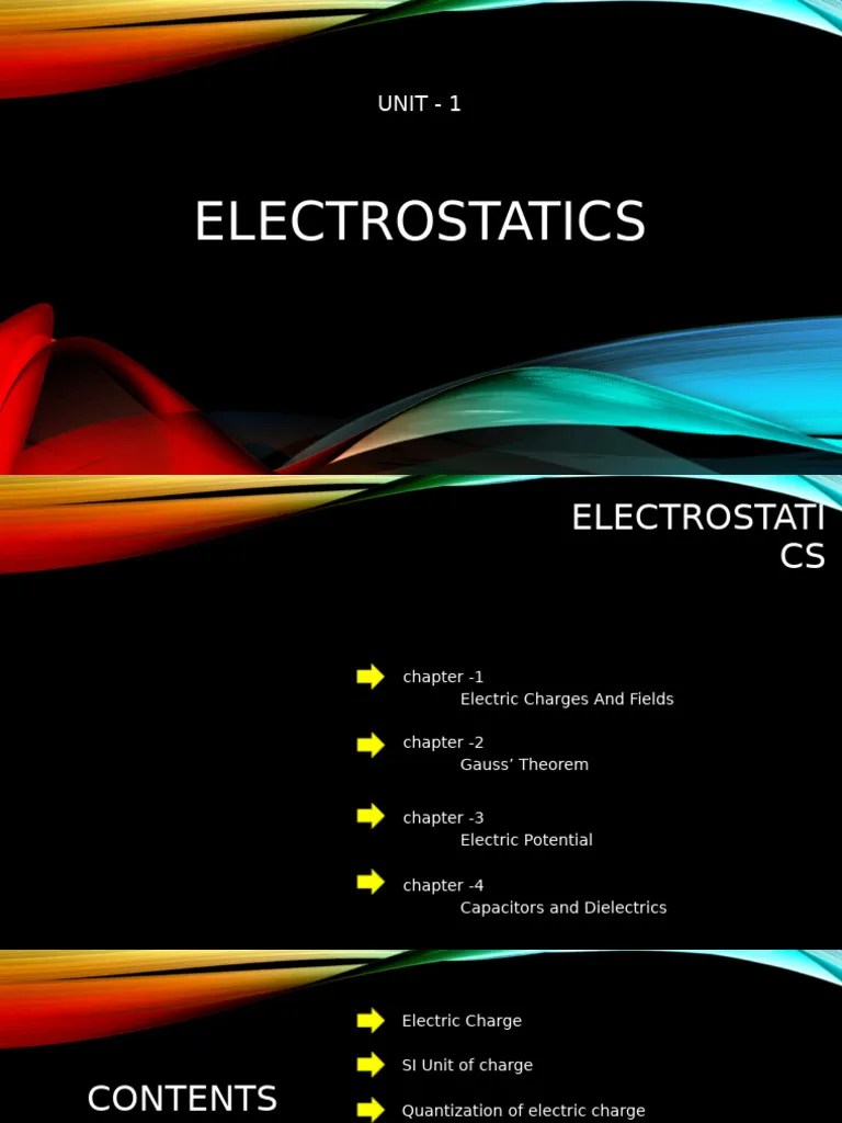 Electrostatics: Electric Charges & Fields | PDF | Electric Field ...