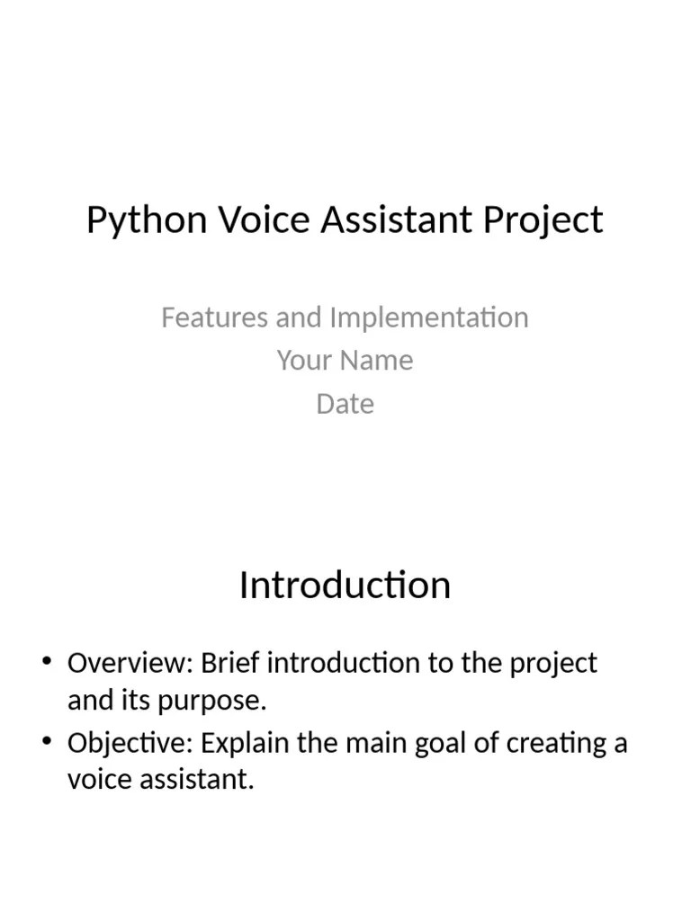 Python Voice Assistant Guide | PDF