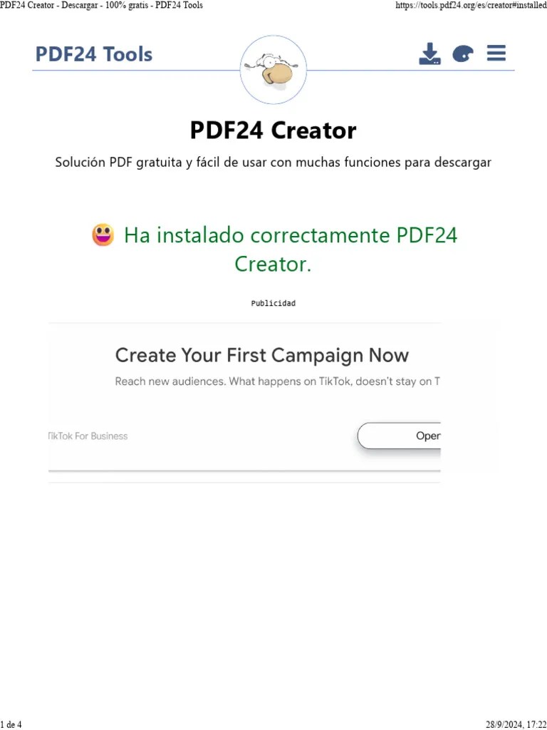 PDF24 Creator - Descargar - 100% Gratis - PDF24 Tools | PDF | Software De La Aplicacion | Software