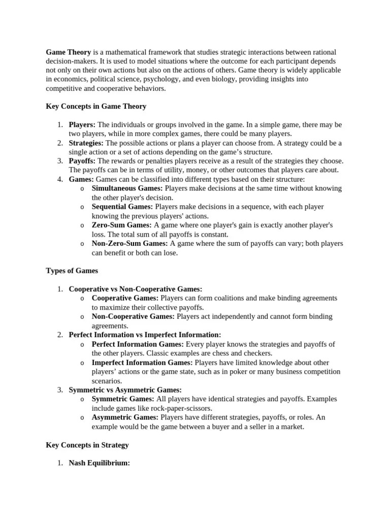 Game Theory | PDF | Game Theory | Economics Of Uncertainty