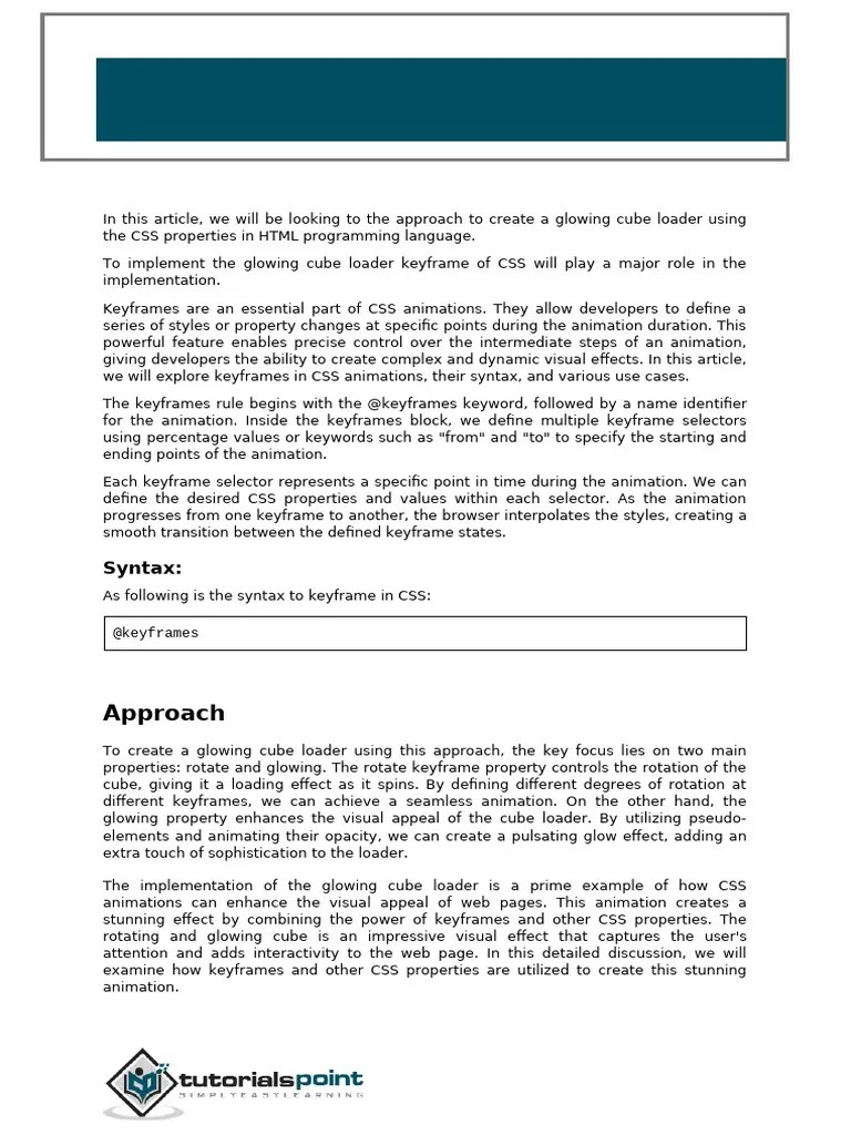 Glowing Cube Loader Using HTML & CSS | PDF | Computing | Software ...