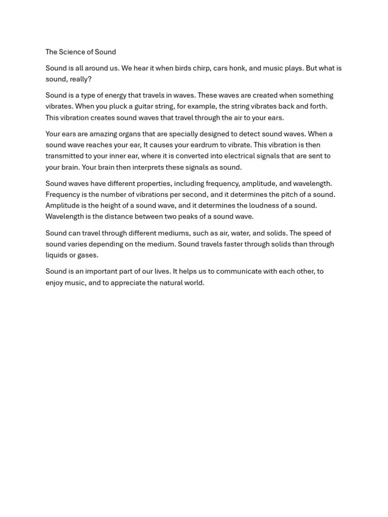 The Science Of Sound | PDF