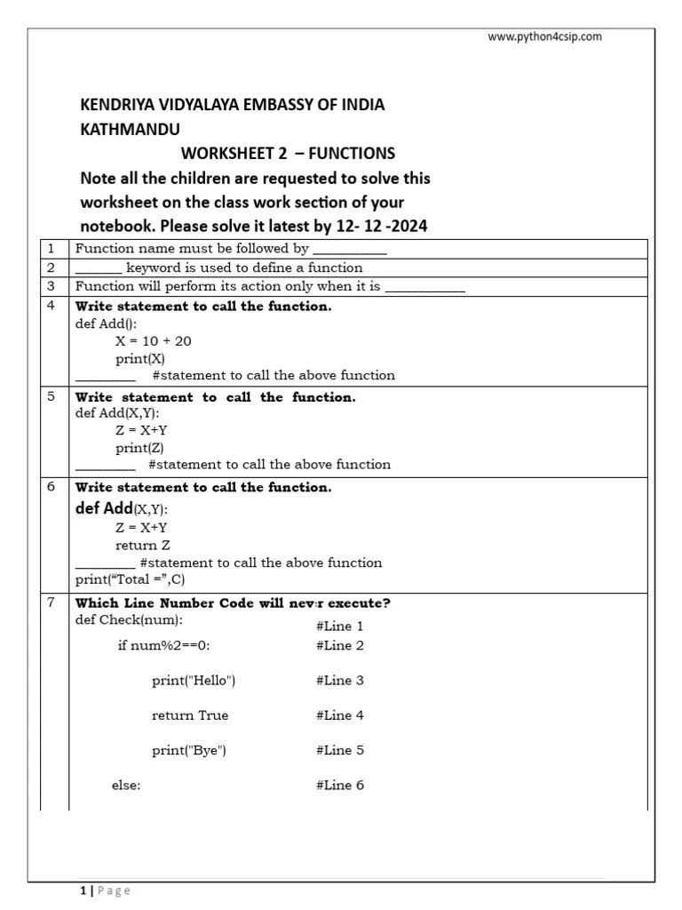 Worksheet Function 3 | PDF | Variable (Computer Science) | Function ...