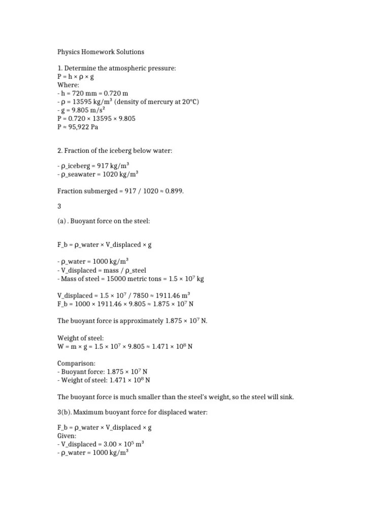 Physics_Homework_Solutions | PDF