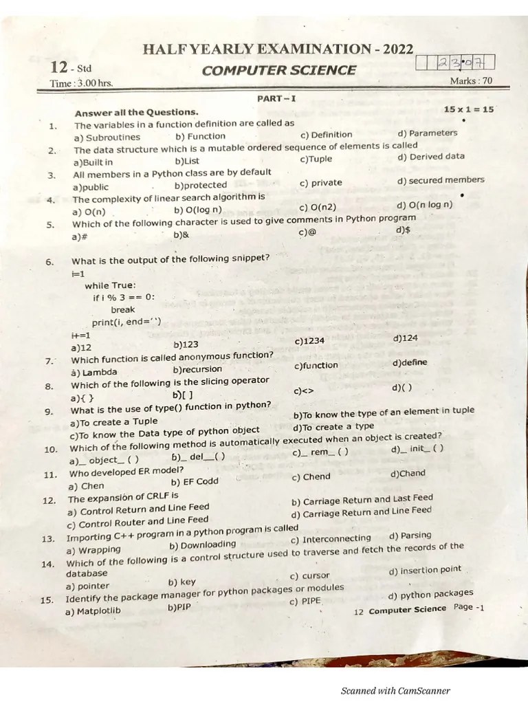 12th-Computer-Science-EM-Half-Yearly-Exam-2022-Original-Question-Paper ...
