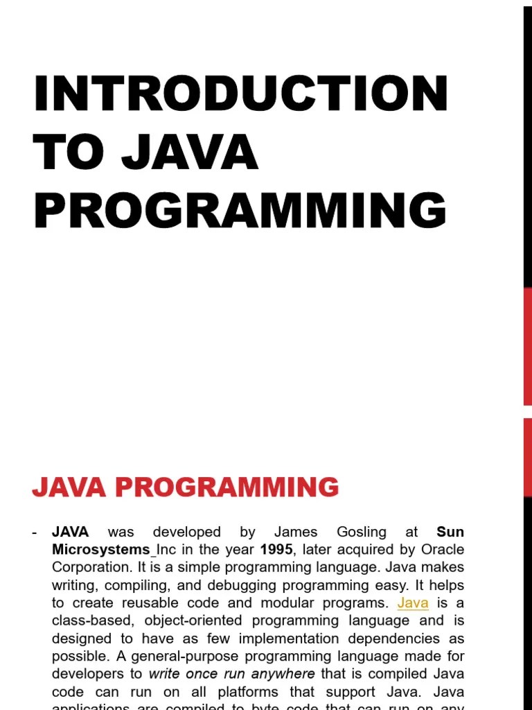 Introduction To Java Programming | PDF | Java (Programming Language ...