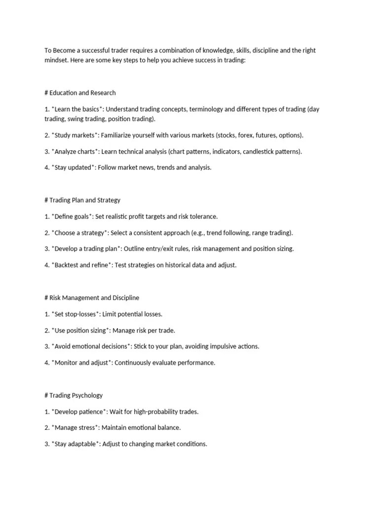 Becoming A Successful Trader | PDF