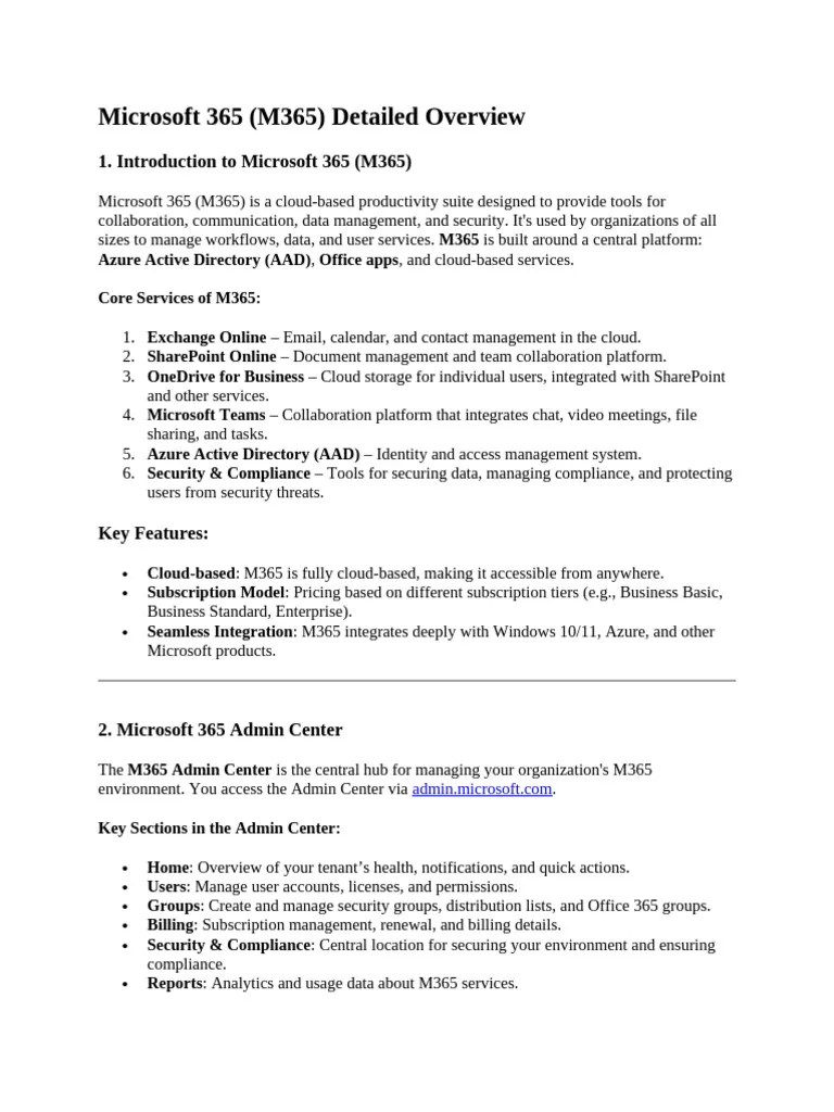 Microsoft 365 | PDF | Share Point | Cloud Computing