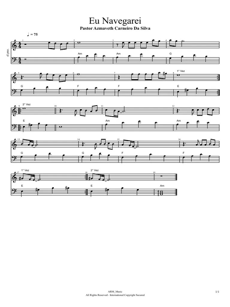 Eu Navegarei - Partitura Piano | PDF