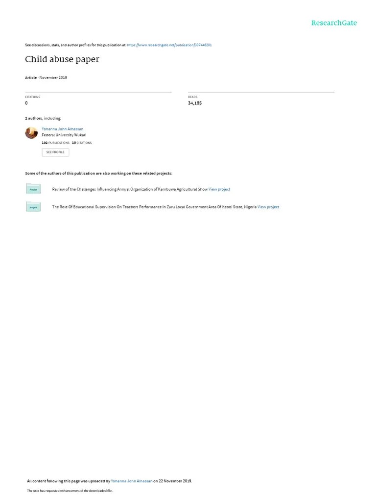 Childabusepaper | PDF | Child Abuse | Child Neglect