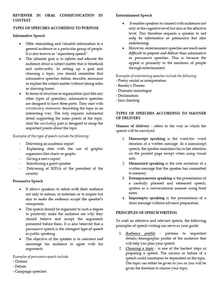 Reviewer In OralCom | PDF | Public Speaking | Speech