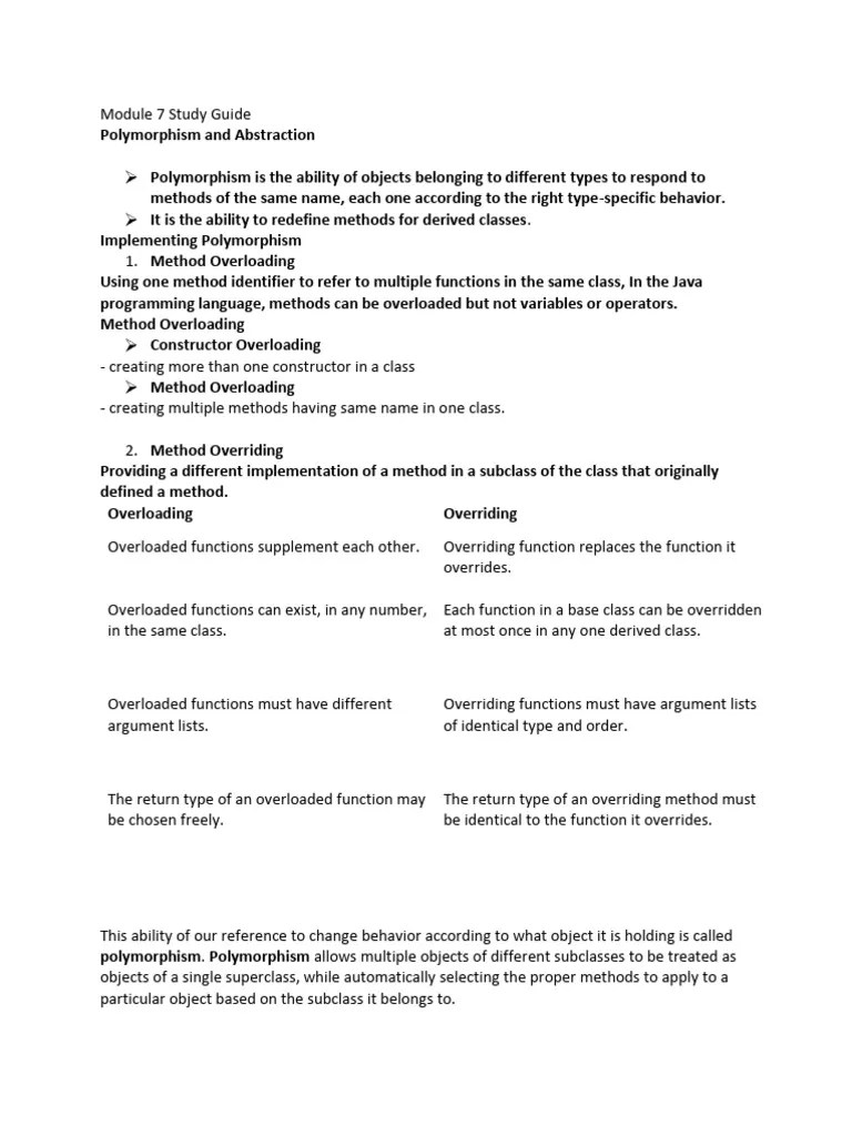 Module 7 Study Guide | PDF | Class (Computer Programming) | Method ...