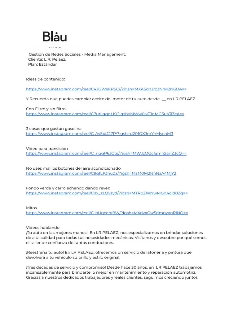 Ideas De Contenido Para Redes Sociales | PDF