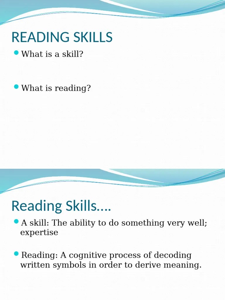 READING SKILLS 1 | PDF | Reading Comprehension | Cognitive Science